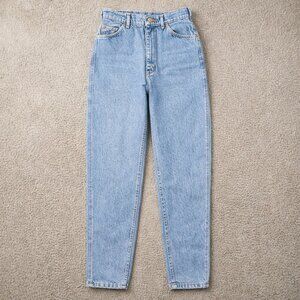 Vintage High Waist Mom Jeans Women's 24x30 (8M) Curvy Straight Tapered Stonewash